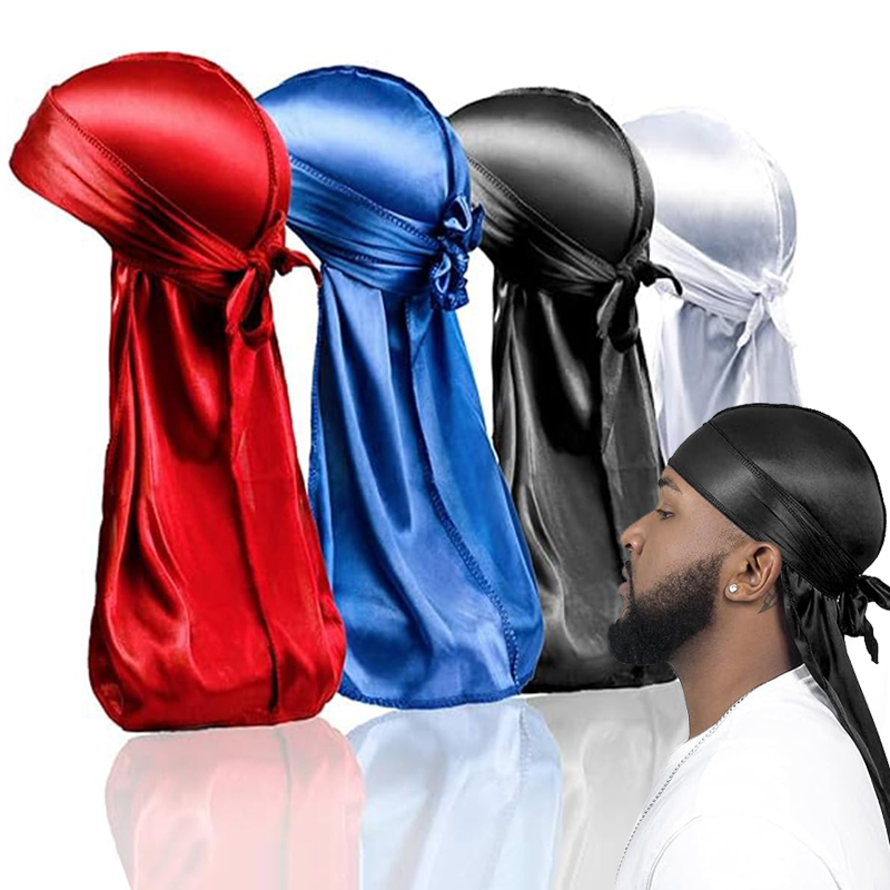 Bandana Doo Rag - 1-4Pcs New silk Durag Bandana Turban