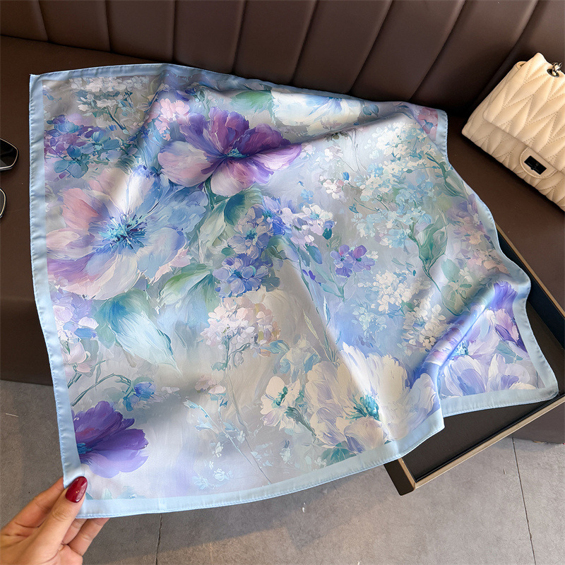 2026 New Floral Print Silk Squ - Ascot Neck Scarf recension och pris