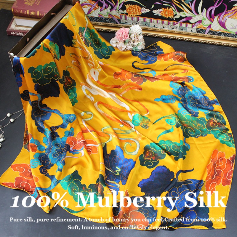 New Luxury 110x110cm Real Silk - Pashmina Wrap Large recension och pris