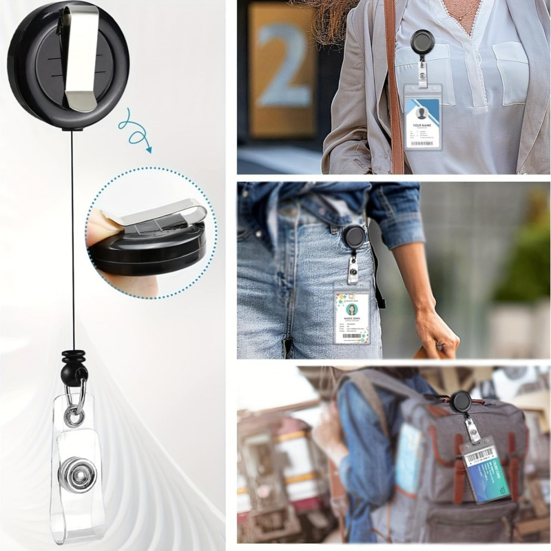 4PCS Lanyard Black Retractable - Lanyard Badge Holder recension och pris