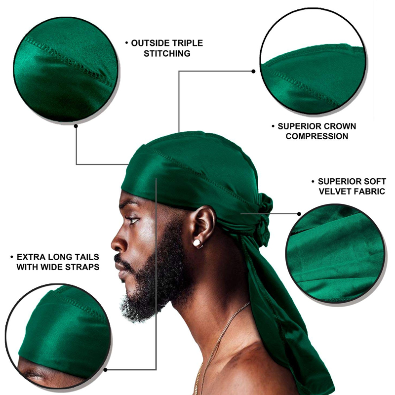 1-4Pcs New silk Durag Bandana  - Bandana Doo Rag recension och pris