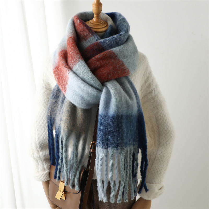 New Autumn Winter Grid Scarf W - Muffler Men Wool recension och pris